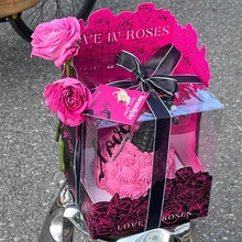 214网红情人节蛋糕盒包装盒4寸5寸情侣告白表白玫瑰花装饰打包盒