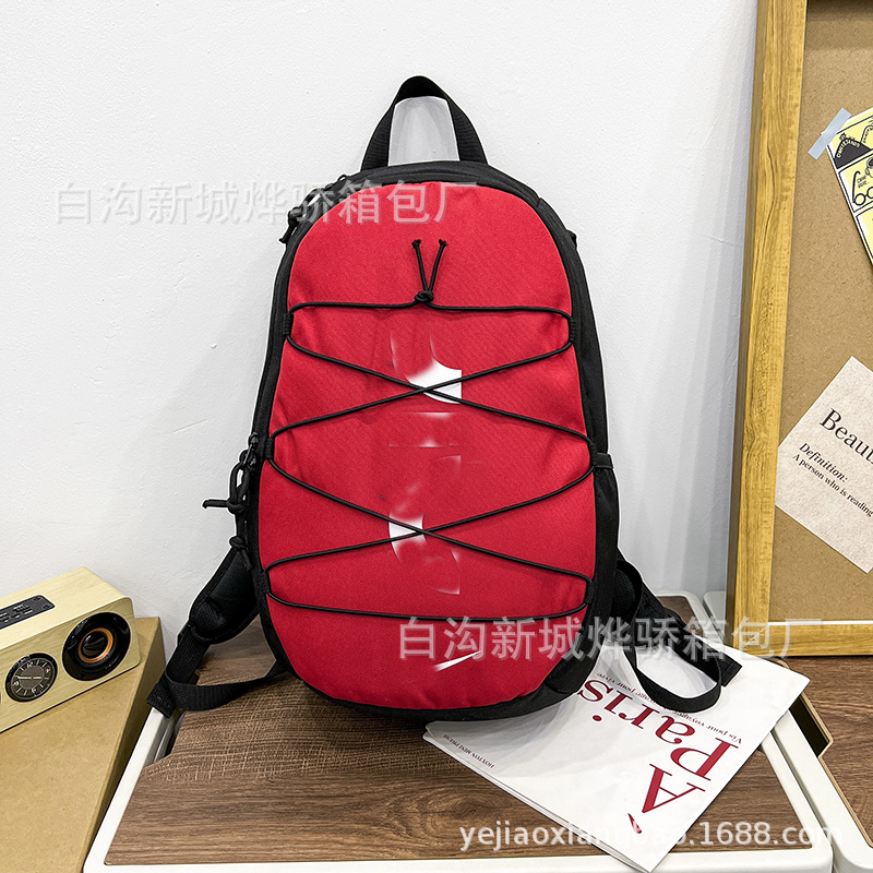 2023 New Fashion Brand Student Schoolbag Korean Style Large Capacity Leisure Travel Men's Backpack Fashion Tie Backpack