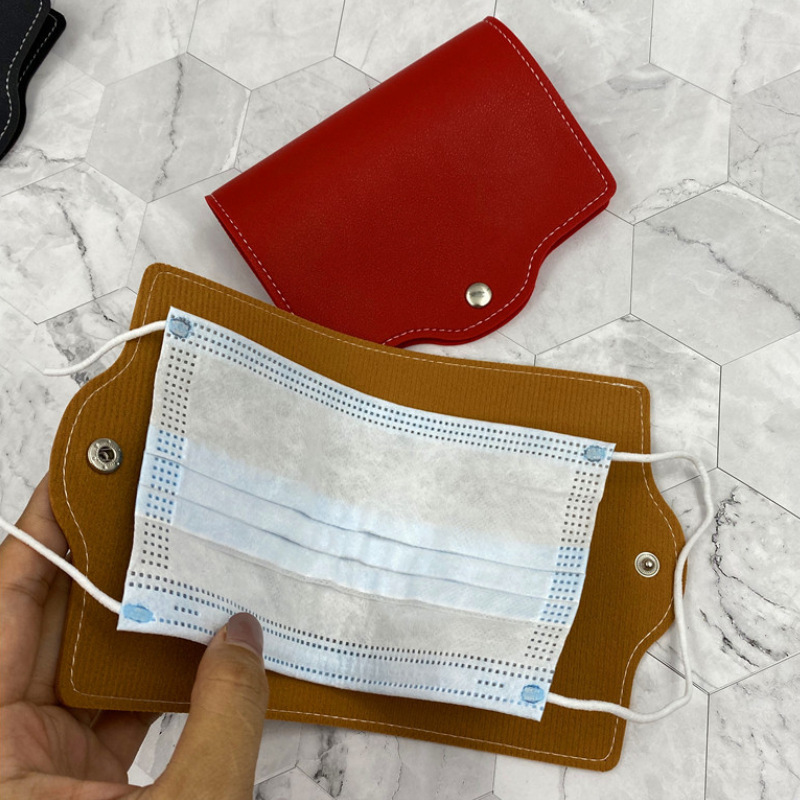 现货台湾防疫皮革口罩夹 便携式一次性口罩暂存夹 防疫口罩收纳夹