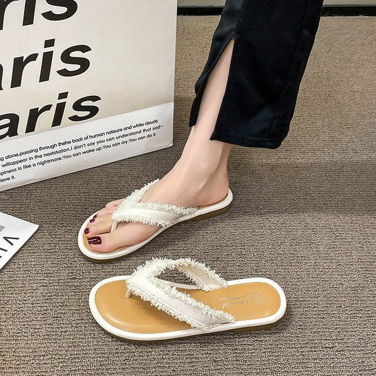 拖鞋女2024新款女鞋夏季夹脚平底凉拖鞋女式外穿套趾沙滩鞋女批发