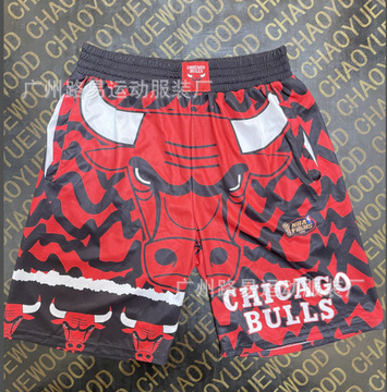 n必a篮球短裤大印花球裤76人 猛龙 森林狼 勇士队 运动球裤口袋裤