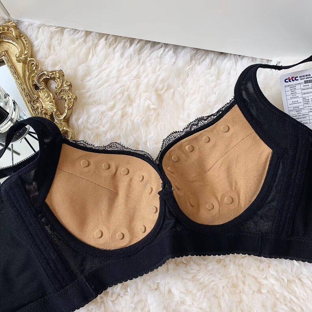 中老年磁疗保健文胸薄款有钢圈能量石调整型聚拢内衣女厂家清仓