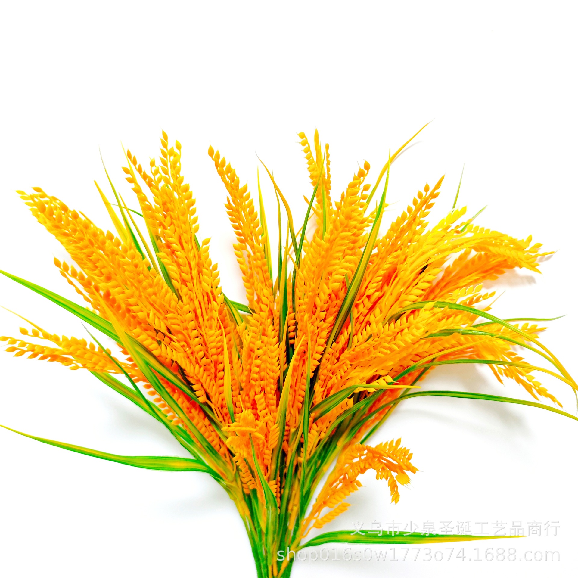 仿真花黄金水稻禾苗 稻谷麦穗塑料假花3叉5叉长款大麦田园装饰