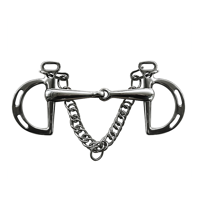 不锈钢马衔铁手工抛光不生锈带钩子带链条实心马嘴