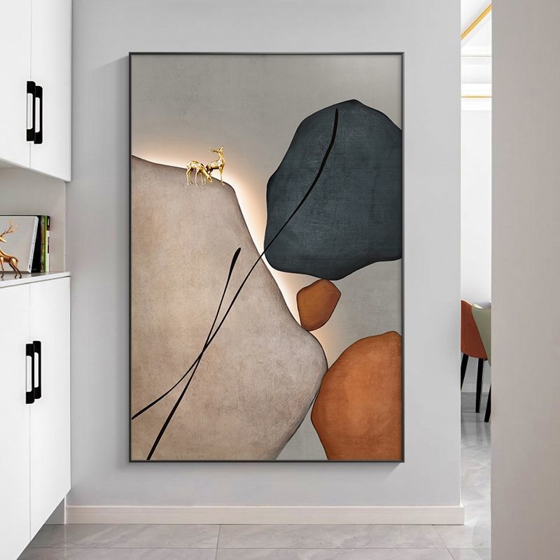 玄关挂画入户石来运转客厅装饰画约轻奢艺术有框客厅落地画独立站