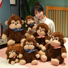 新款积木猴子公仔玩偶大猩猩毛绒玩具围巾猴子布娃娃儿童礼物批发