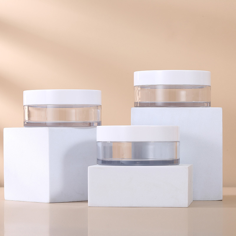 pet透明膏霜瓶30ml40ml塑料广口瓶白色旋盖面霜罐化妆品分装瓶