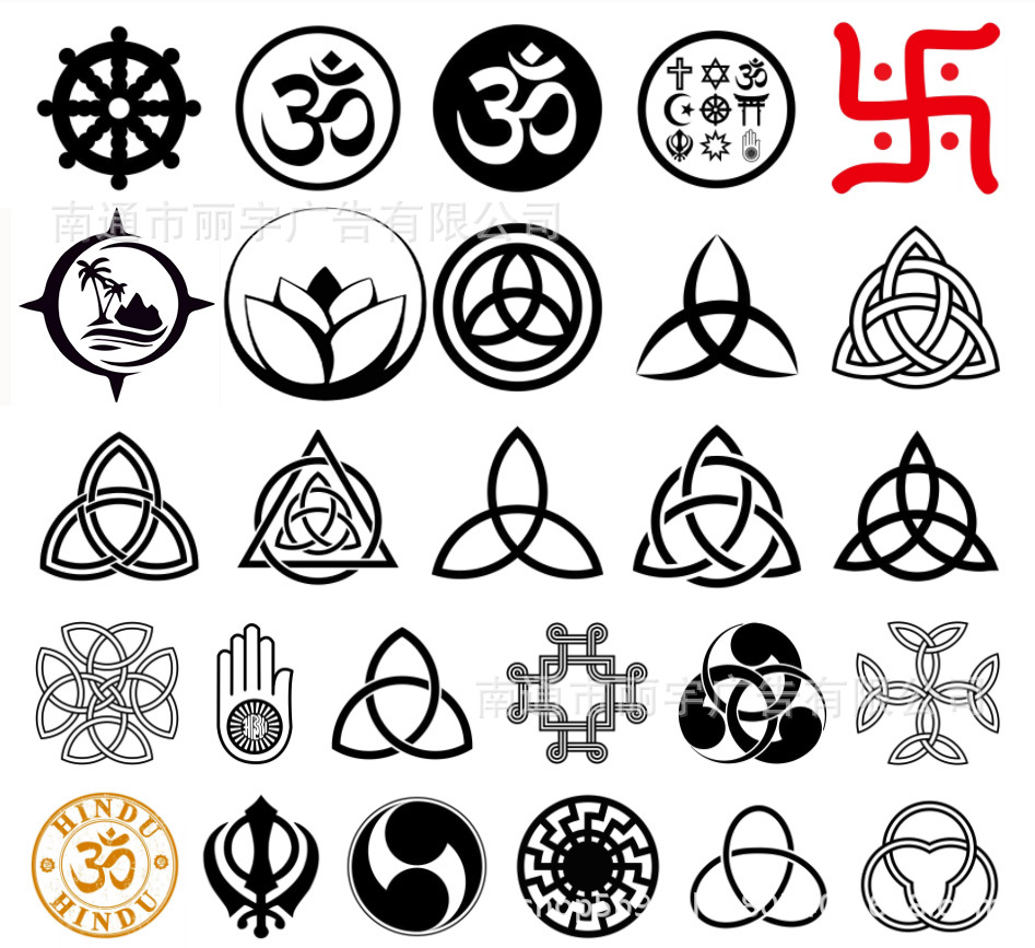 部落标志 法轮 荷花瓣 佛教图案墙贴画 车贴 开关贴 门贴画 贴纸