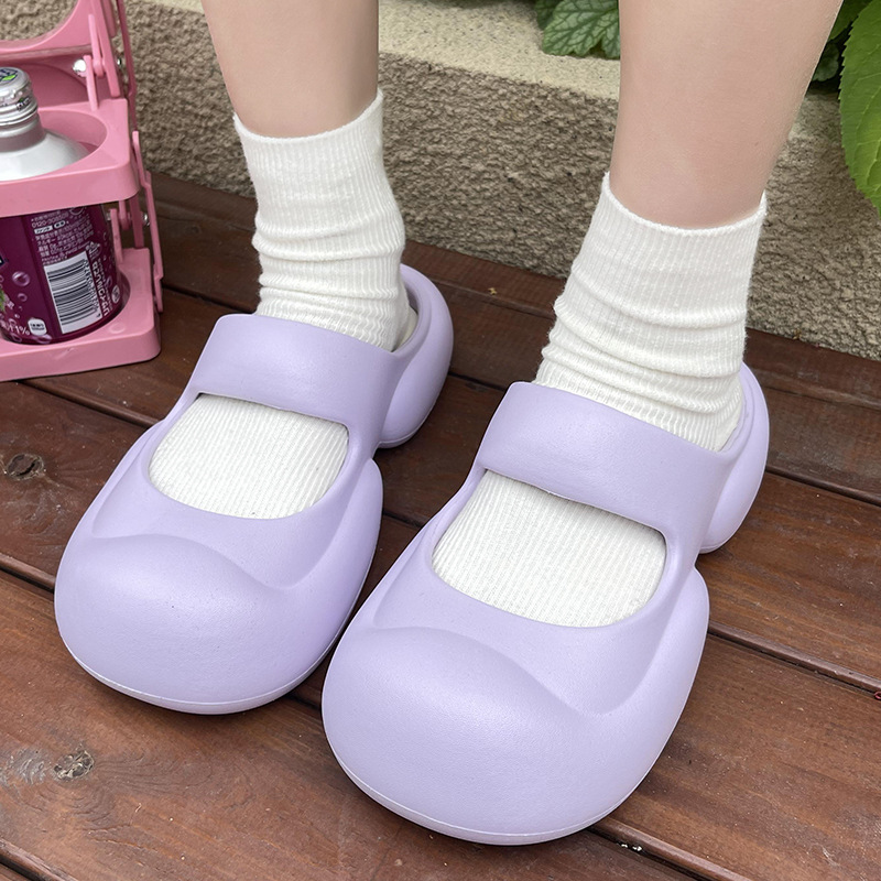 qidan shoes factory closed-toe slippers summer women‘s ins fashion korean style girl outdoor eva slip-on slippers