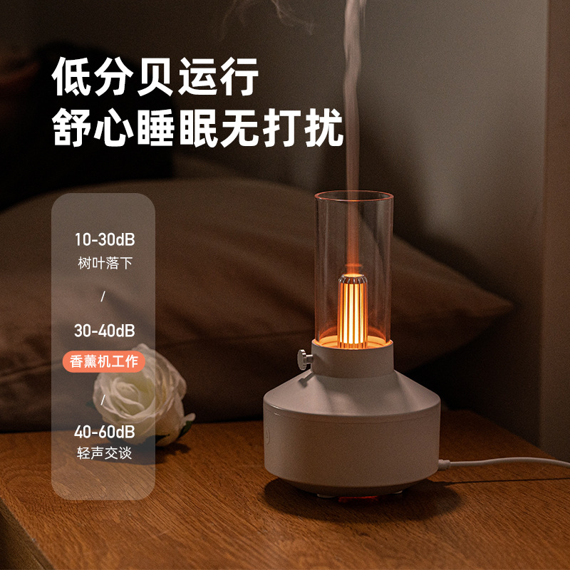 Cross-Border New Candle Light Aromatherapy Machine Desktop Atmosphere Lamp Household Essential Oil Atomization Humidifier Retro Aromatherapy Machine