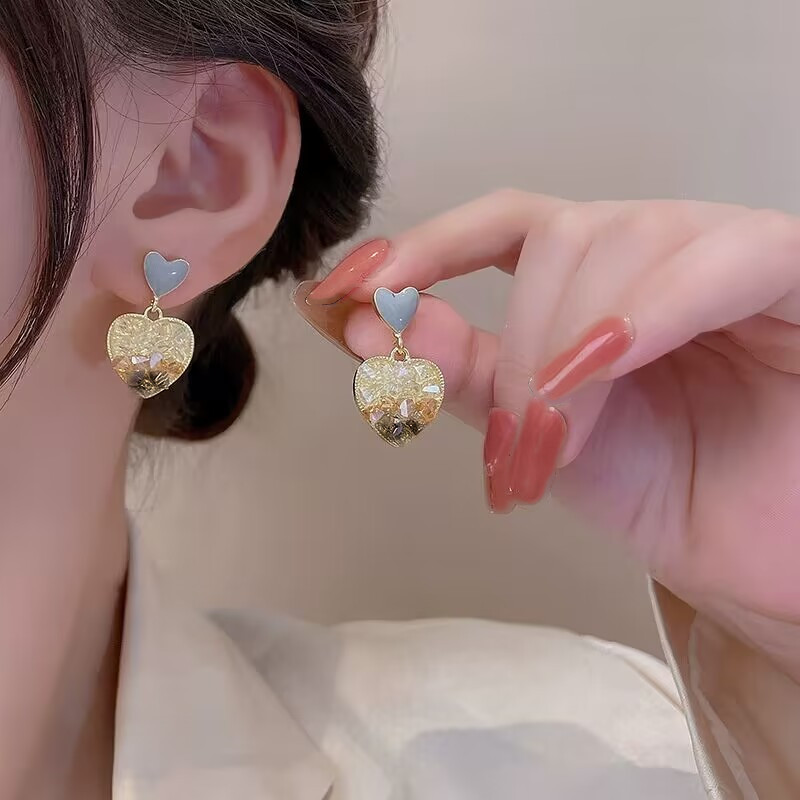 S925 Silver Needle Fragrant Pearl Asymmetric Natural Style Earrings Female Personality Temperament All-Match Simple Lovely Earrings