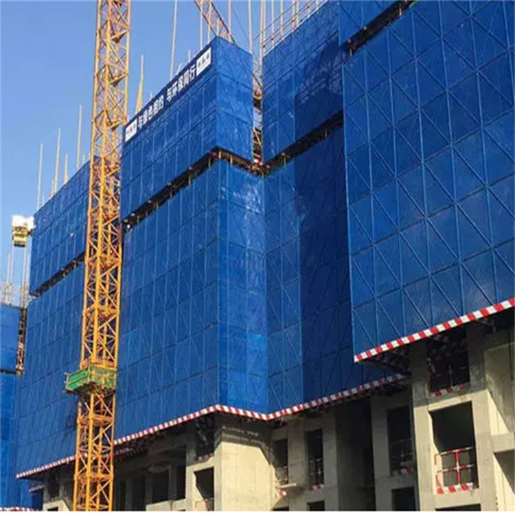 爬架网 蓝色高层建筑爬架网片 米字型建筑外墙施工防护升降脚手架