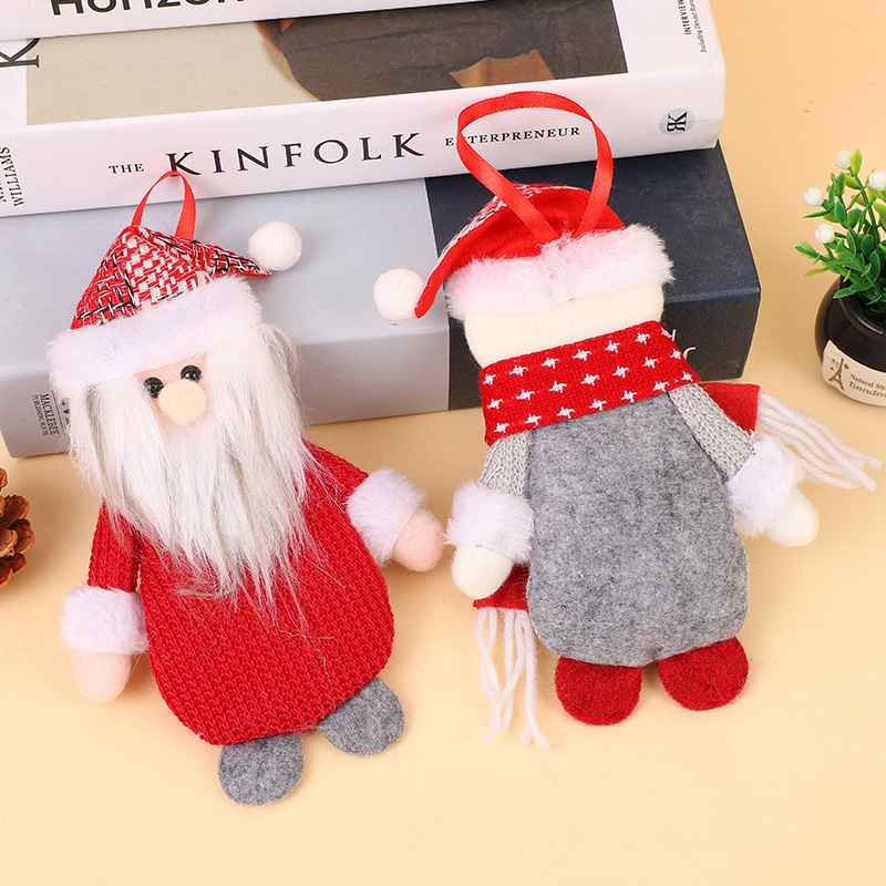 Christmas Decorative Cloth Pendant Santa Claus Snowman Elk Christmas Doll Pendant Christmas Tree