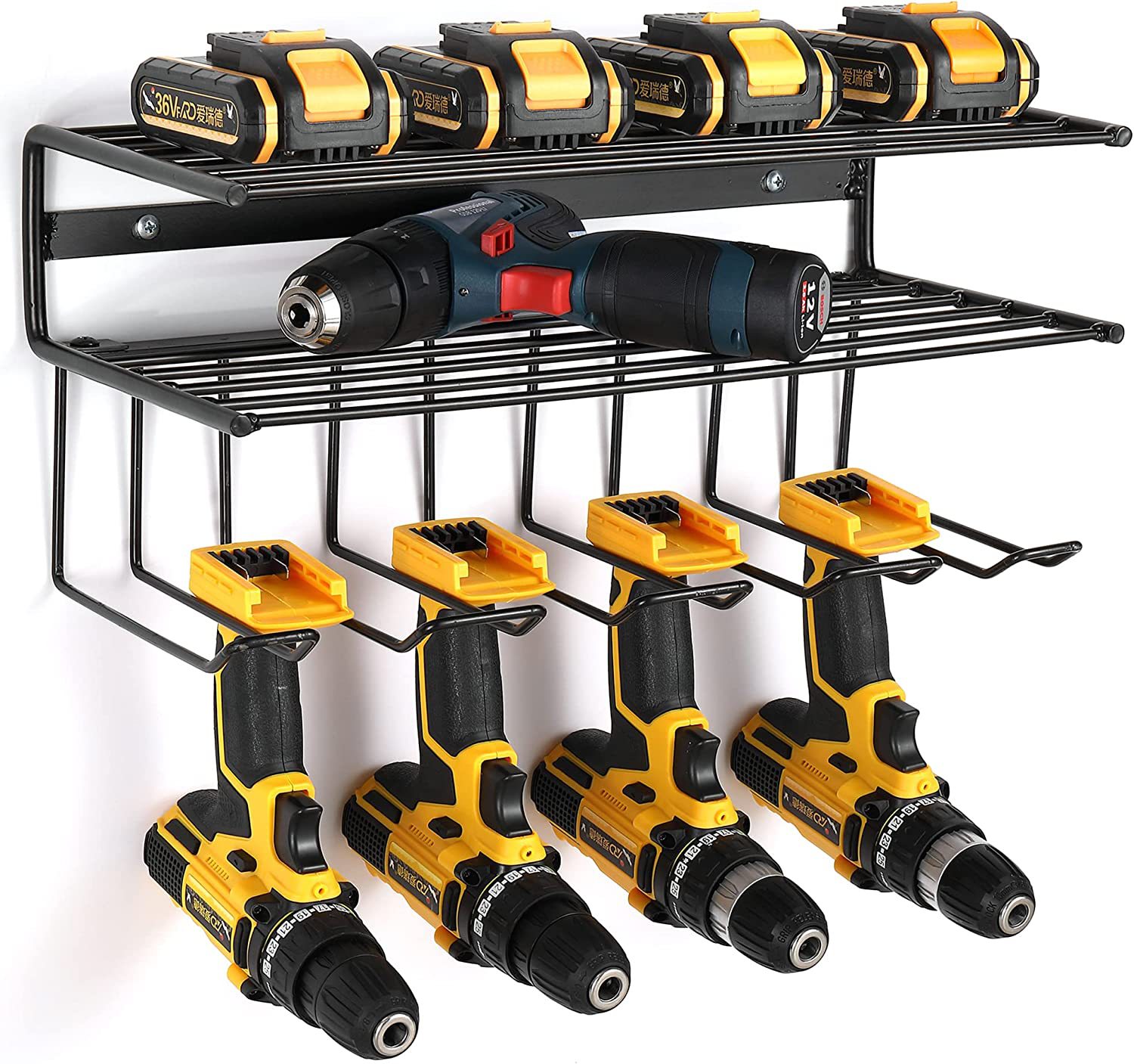 跨境热销新款可拆装金属铁制车库墙上墙壁电动手动工具挂架收纳架