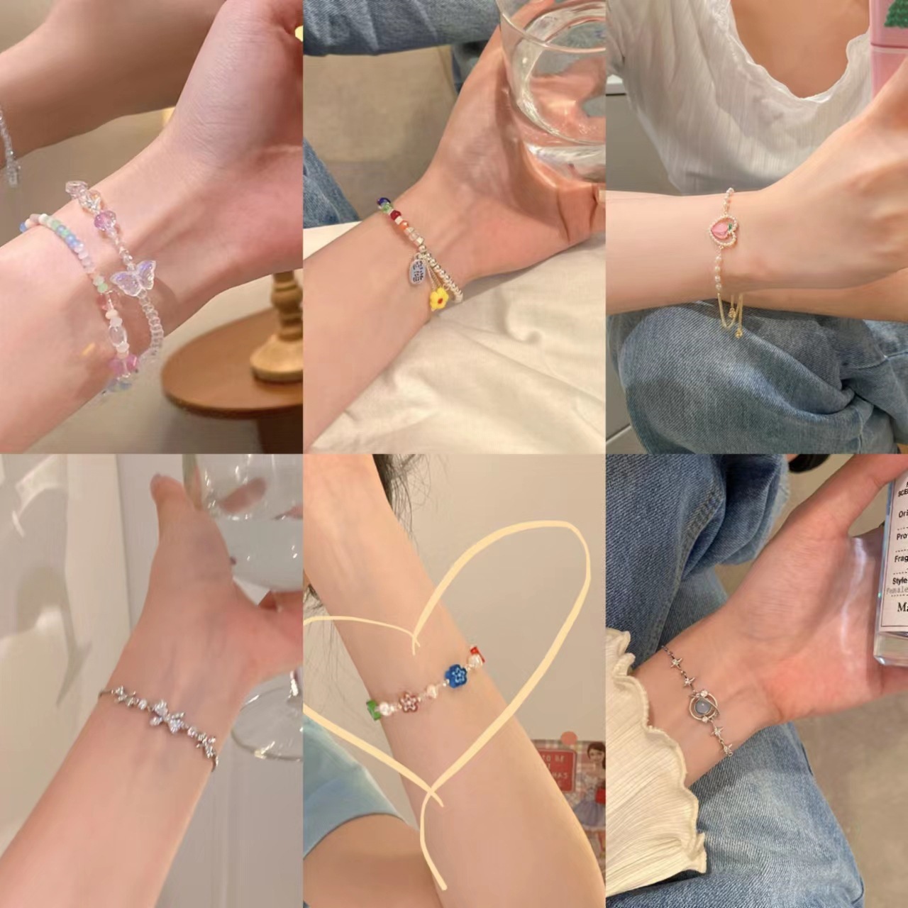 INS Trendy Crystal Bracelet Women's Design Minority All-Match Temperament Bracelet Internet Influencer Pearl Bracelet Hand Jewelry Wholesale