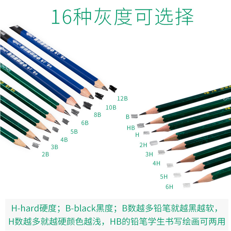 Chinese Brand 101 Wooden Pencil Hb 2H 2b 3b 4b 5b 6b Student 2 to Sketch Art Painting