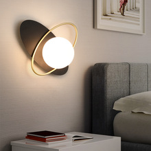 北欧客厅壁灯现代简约创意个性圆形楼梯过道灯卧室床头设计师灯具