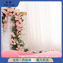 花婚礼布置床头婚房藤条塑料玫瑰花装饰吊顶壁挂遮挡藤蔓客厅