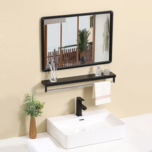 浴室镜子卫生间贴墙免打孔梳妆镜厕所化妆镜壁挂自粘方形镜挂墙式