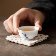 纯手绘蝴蝶兰花小茶杯套装家用主人杯单杯功夫茶具品茗杯单杯茶盏