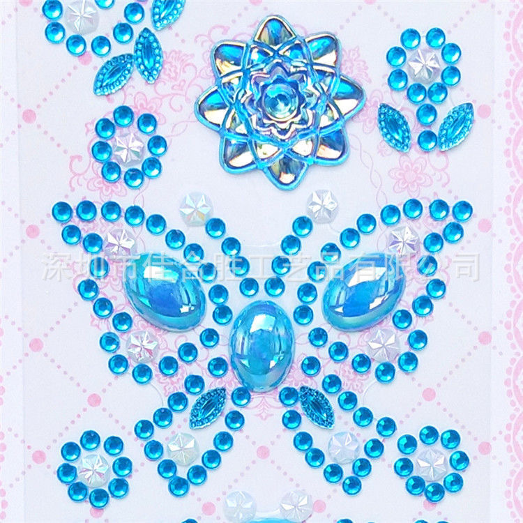 儿童手工钻石贴画制作材料钻立体蝴蝶水晶贴纸粘贴益智宝石粘钻