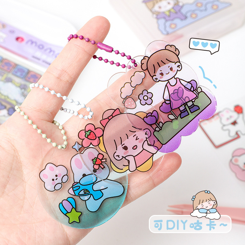 Hand Ledger Sticker 20 Pieces Cut-Free Cute Girl Heart Material Stickers Children Goka DIY Water Cup Cartoon Stickers