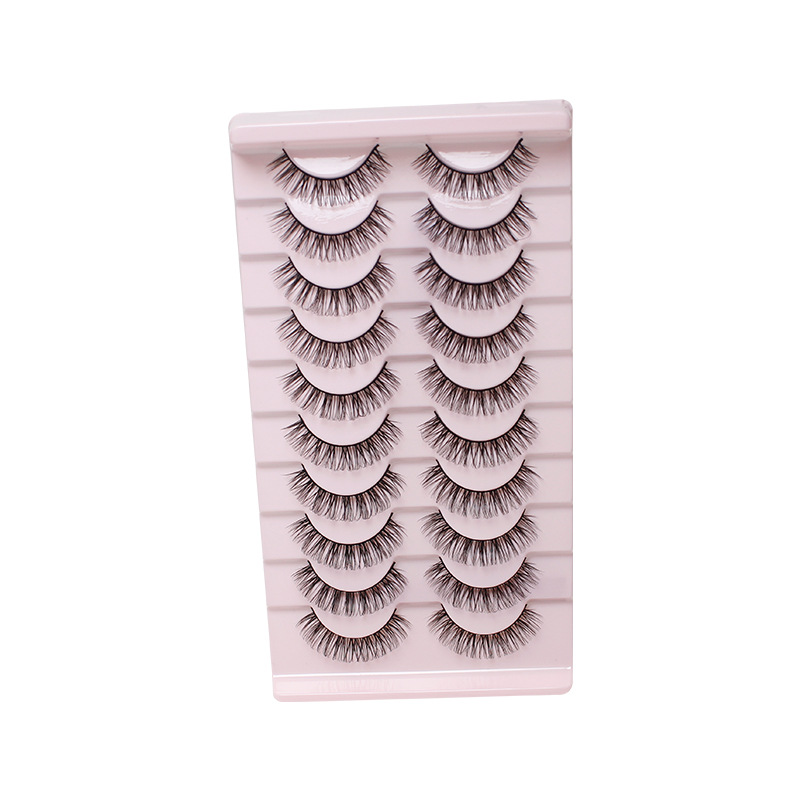 Dingsen False Eyelashes Factory Cross-Border Stable Supply 10 Pairs DD Warped Holiday Eyelashes Russian Volume Set