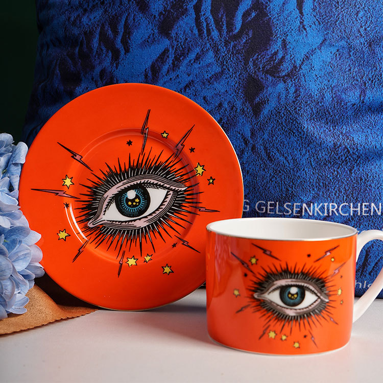 Big Eyes Mug Coffee Set Set Ceramic Cup European Style Creative Household Tableware Afternoon Tea Cup