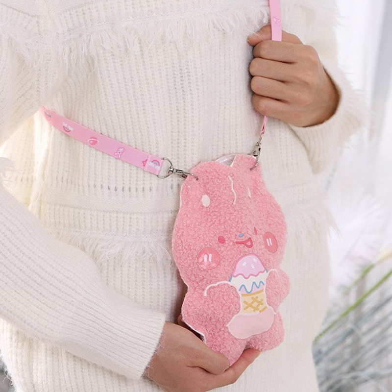 毛绒热水袋注水暖肚子热敷腰暖手宝小暖水袋随身可爱煖宝宝女生用