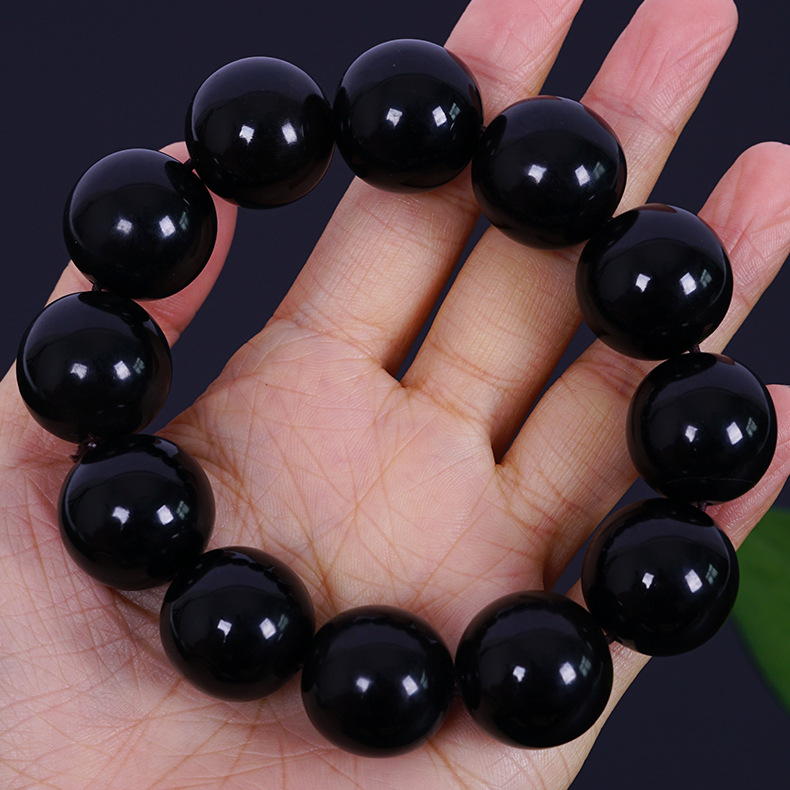 牛角佛手串黑牦牛黑水牛角手串佛珠牛角手链牛角角质饰品文玩礼物