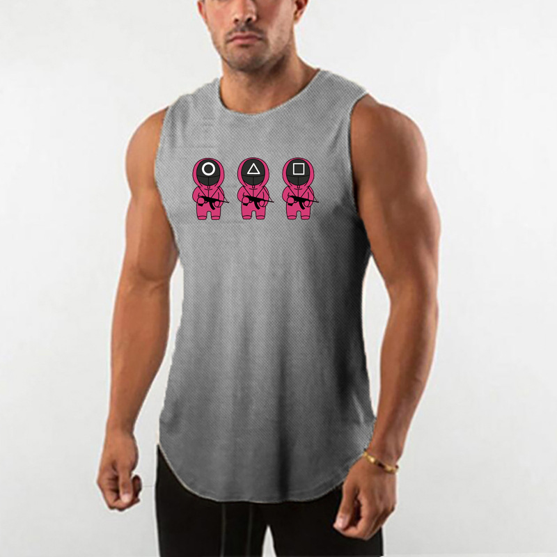 男士健身vest背心夏季速干透气无袖t恤健身房健美肌肉坎肩训练服