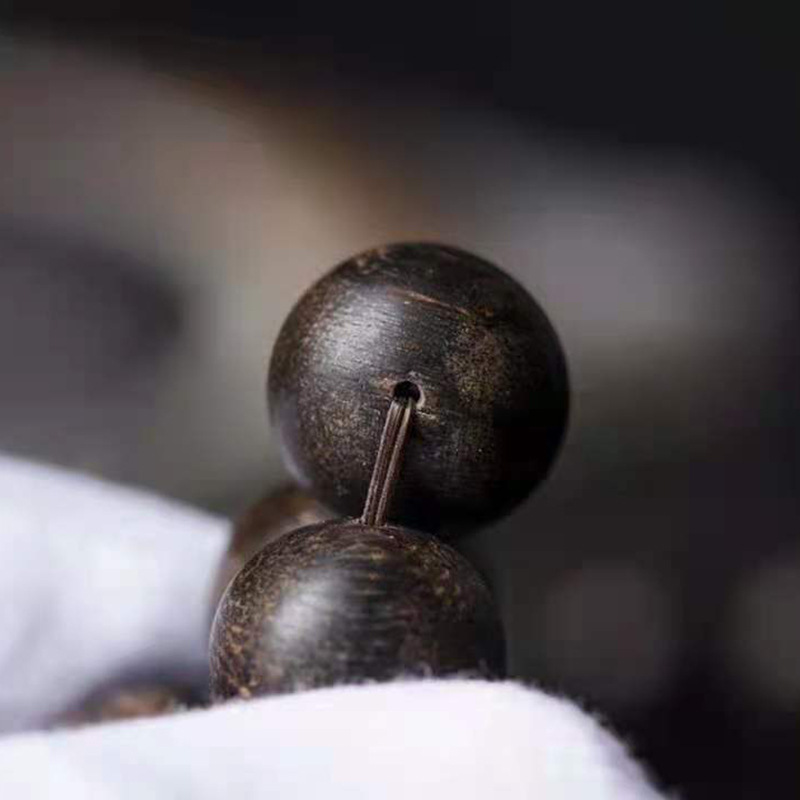菩萨棋楠沉香奇楠沉水级虎斑纹高油老料14mm佛珠手串手链厂家批发