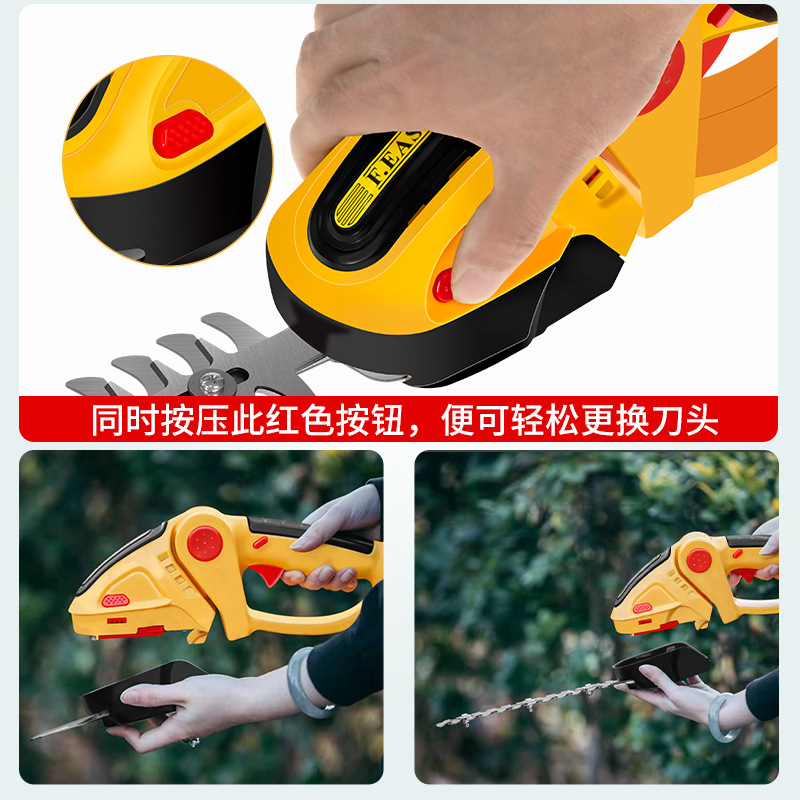 Handheld Electric Hedge Shears Wireless Rechargeable Pruning Mower Lithium Battery Single Hand Hedge Trimmer Lawn Pruning Machine