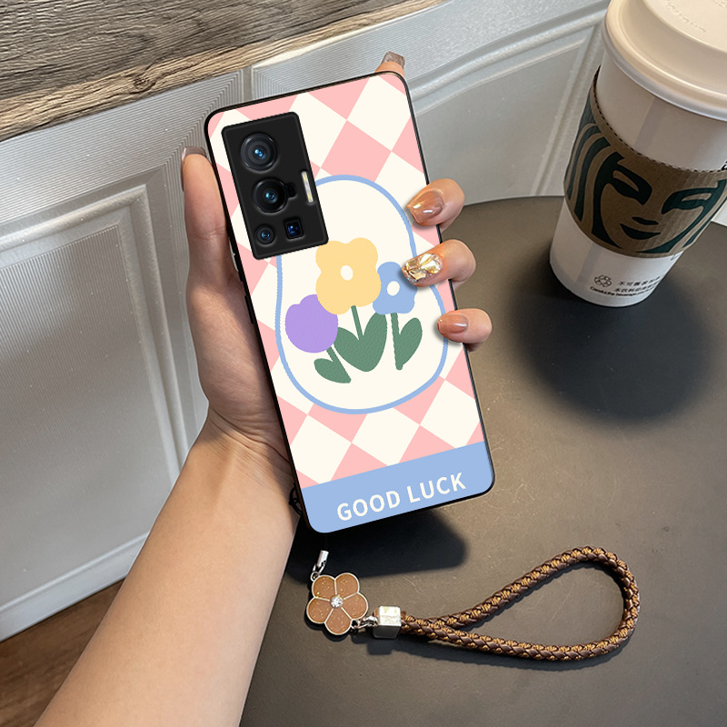 适用vivox100pro素皮纹x70/x90pro 手机壳x60曲屏版x27/note菱格