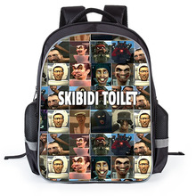 跨境新品Skibidi Toilet马桶人双层背包小学生1-3年级书包儿童包