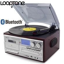 3 Speed Bluetooth Turntable Vinyl LP Record Player Vintage跨