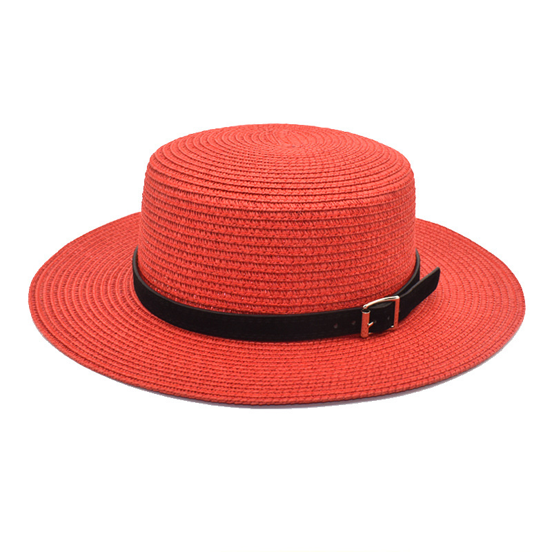 Amazon Hat Women's Accessories Wide Brim Flat-Top Cap European and American Flat Brim Top Hat Straw Hat Cross-Border Sun Protection Sun Hat Tide