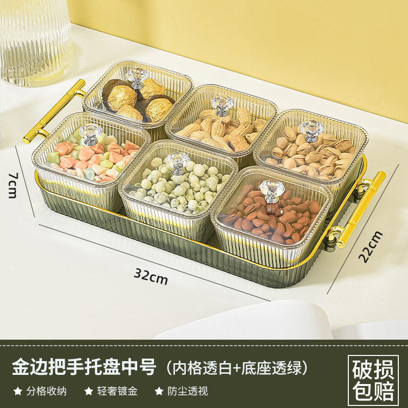 M91 Light Luxury Tray New Homehold Fruit Plate with Handle Tea Fruit Plate Plastic Tea Cup Storage Cup Tray