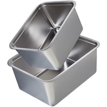 批发不锈钢长方形盆子加深20收餐盒份数盆快餐盘分类收纳盒储备料