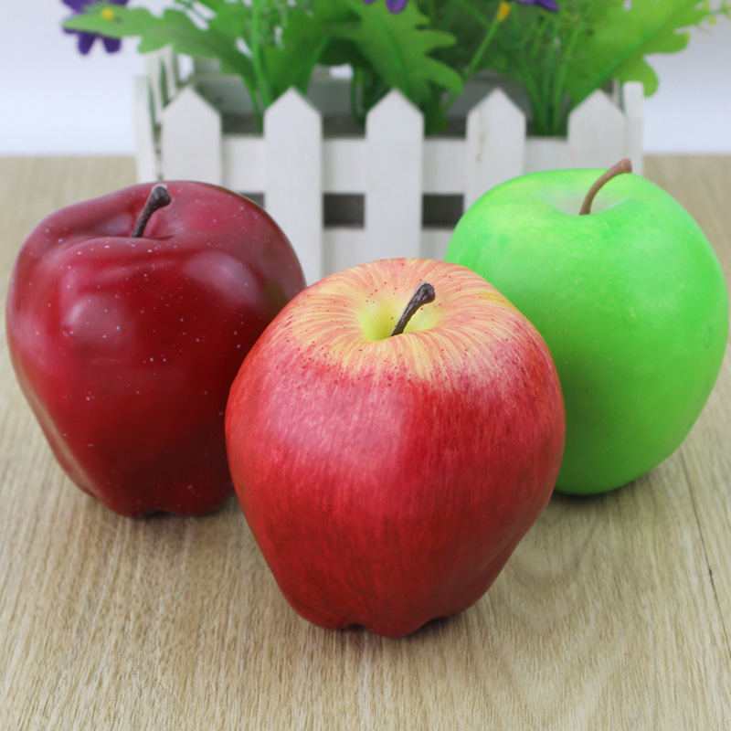 仿真水果假苹果模型早教拍摄道具加重紫蛇果居家摆件仿真蛇果模型