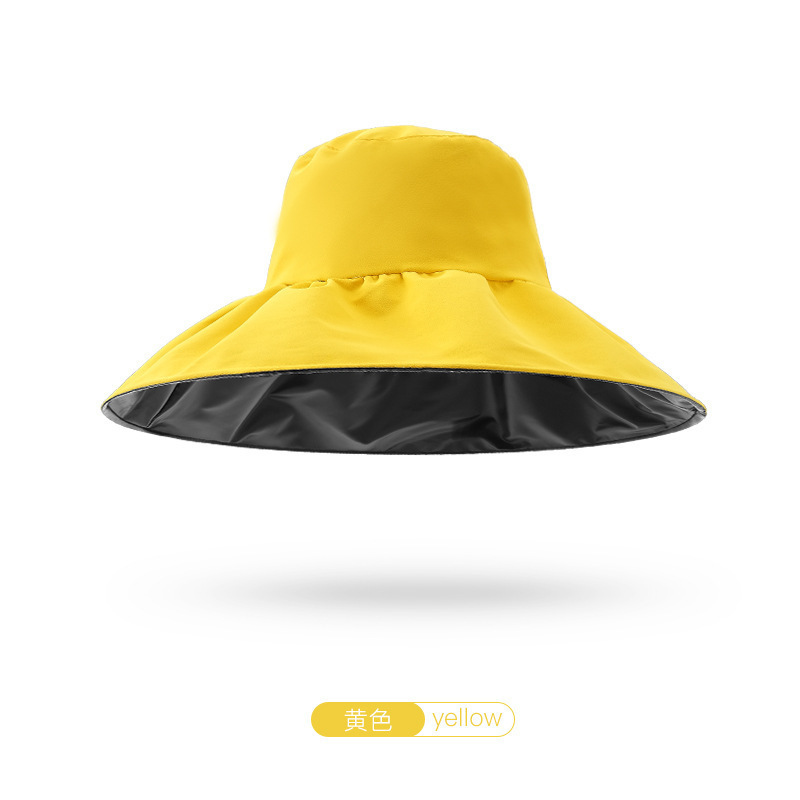 2023uv Vinyl Sun Protective Sun Hat Female Summer Face Cover Ultraviolet-Proof Sun Hat Cycling Big Brim Bucket Hat