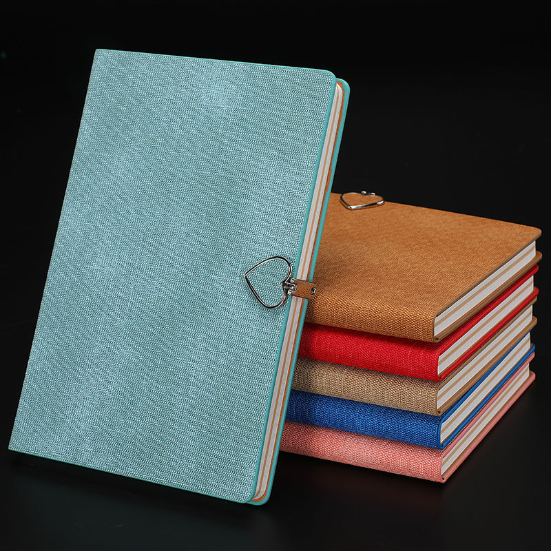 硬皮笔记本子简约大学生a5工作记事本商务办公用品爱心会议本logo