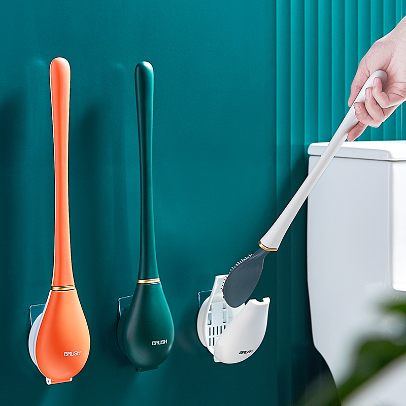 bolan toilet brush household dead angle cleaning punch-free wall-mounted silicone long handle toilet toilet toilet brush