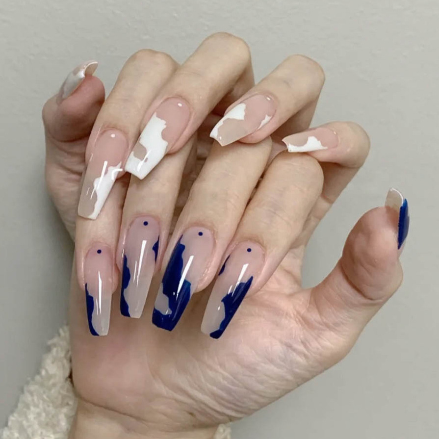 假指甲穿戴甲可拆卸欧美芭蕾几何美甲甲片指甲贴美甲贴裸色指甲片