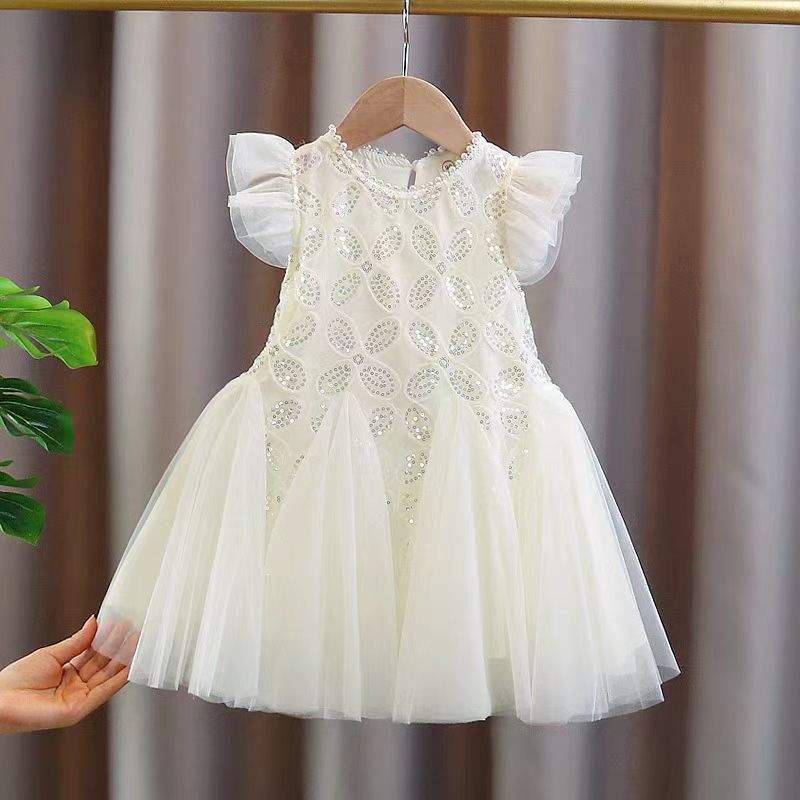 2024夏儿童演出公主裙冰雪奇缘美人鱼连衣裙珍珠裙礼服女童背心裙