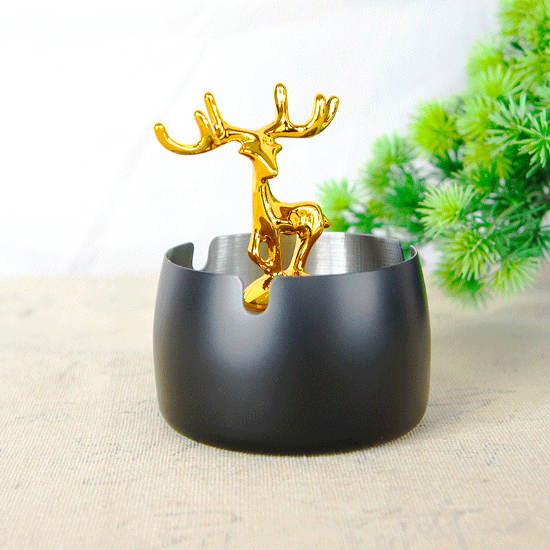 Special Offer Creative Stainless Steel Antlers Ashtray Home Supplies Export Model Spot One Piece Dropshipping Gift Gift