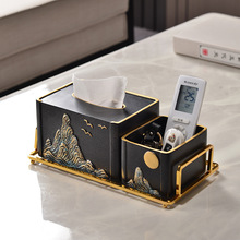 纸巾盒新中式高级感客厅家用高档轻奢多功能办公室茶几抽纸盒创意