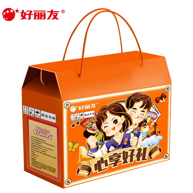好丽友零食礼盒装心享好礼1018g浪里个浪蘑古力新年零食大礼包
