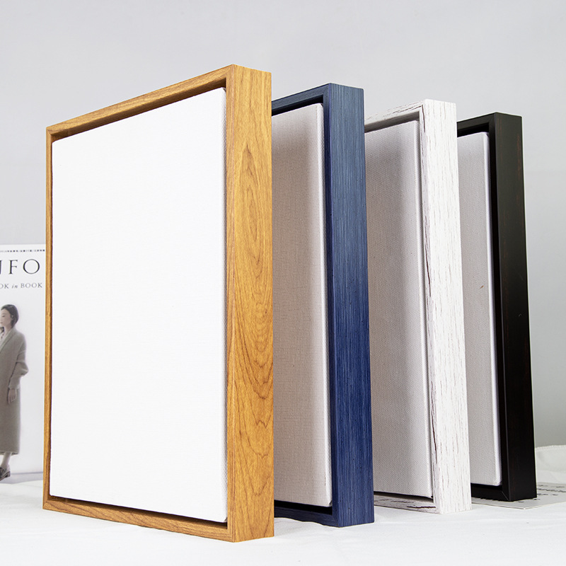 画框油画框装饰油画布框简约窄边亚麻纯棉画布板油画蓝框包邮