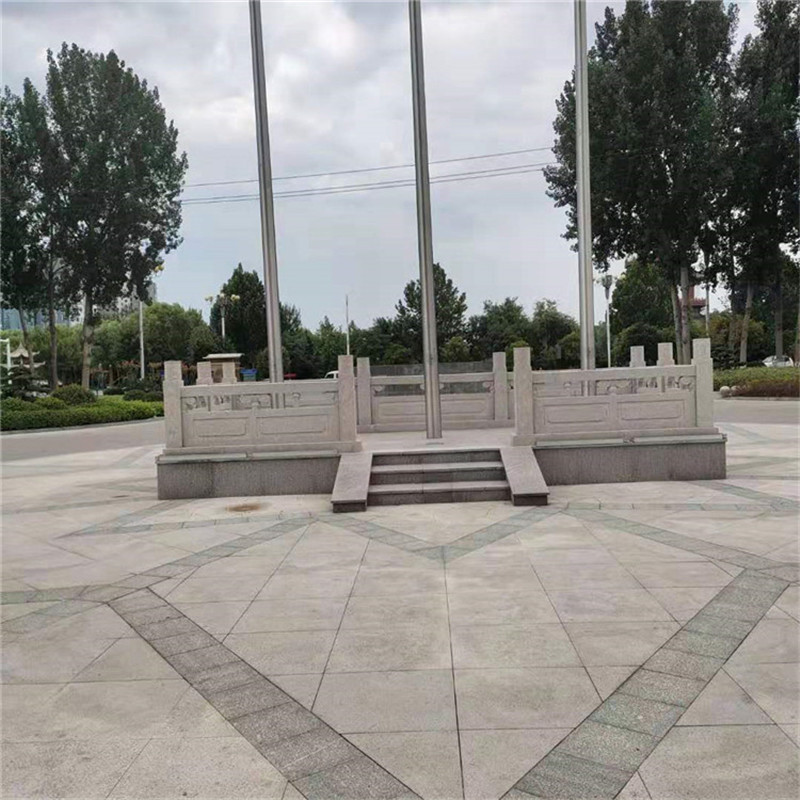 安装草白玉校园企业升旗台栏杆三进门四进门校园升旗台